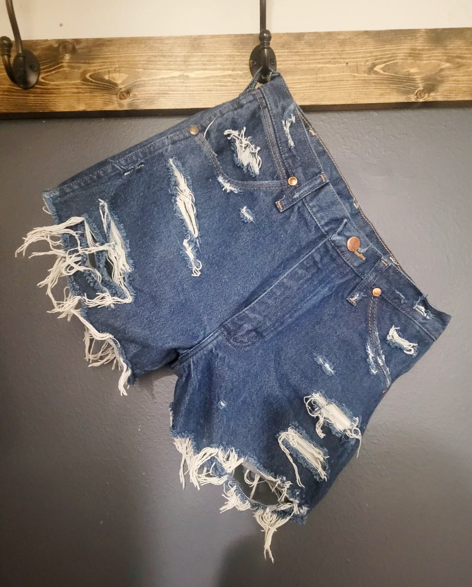 Howdy Hand Painted and Distressed Shorts